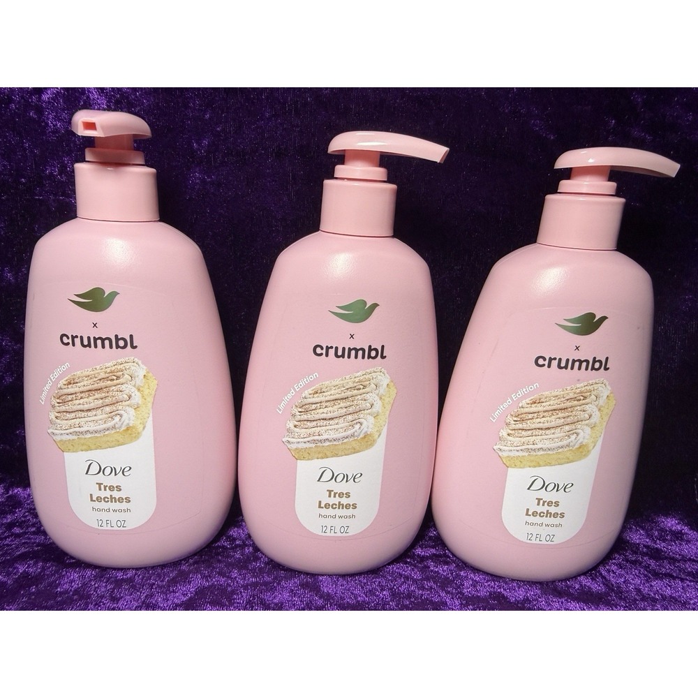 Dove Crumbl Hand Wash Lot 3 Tres Leche Crumble Limited Edition‎ 12 oz Soap